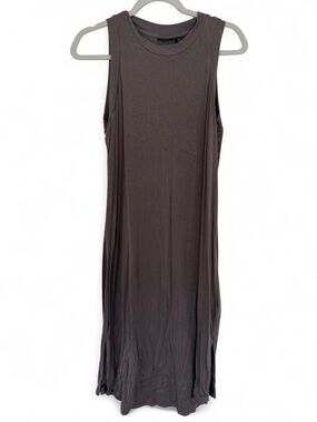Tahari Sleeveless Maxi Dress in Taupe